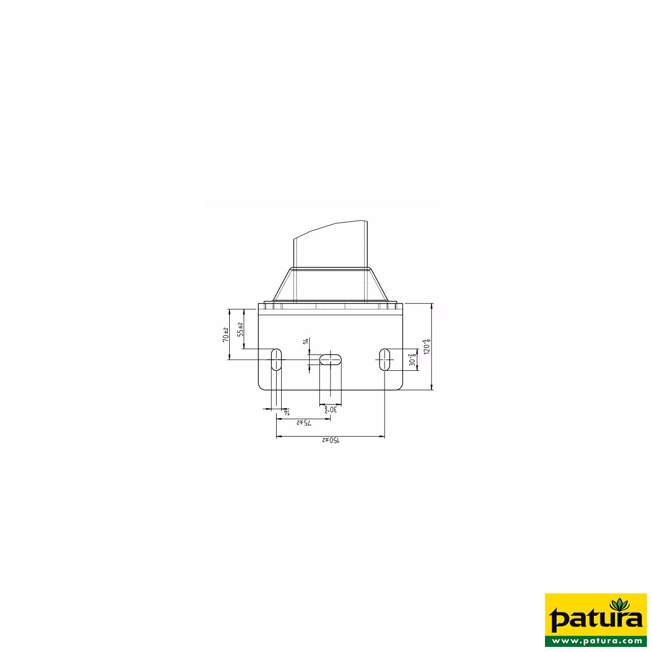 Poteau d=102 mm, L=1,65 m sur platine coudée