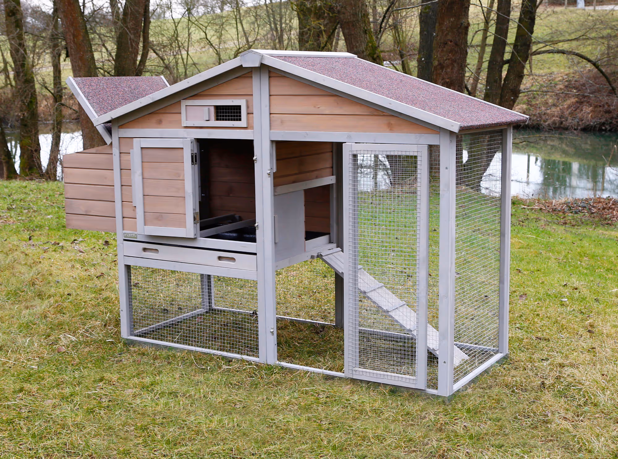 Poulailler Bonny 181X65X118cm, cadre sol métal
