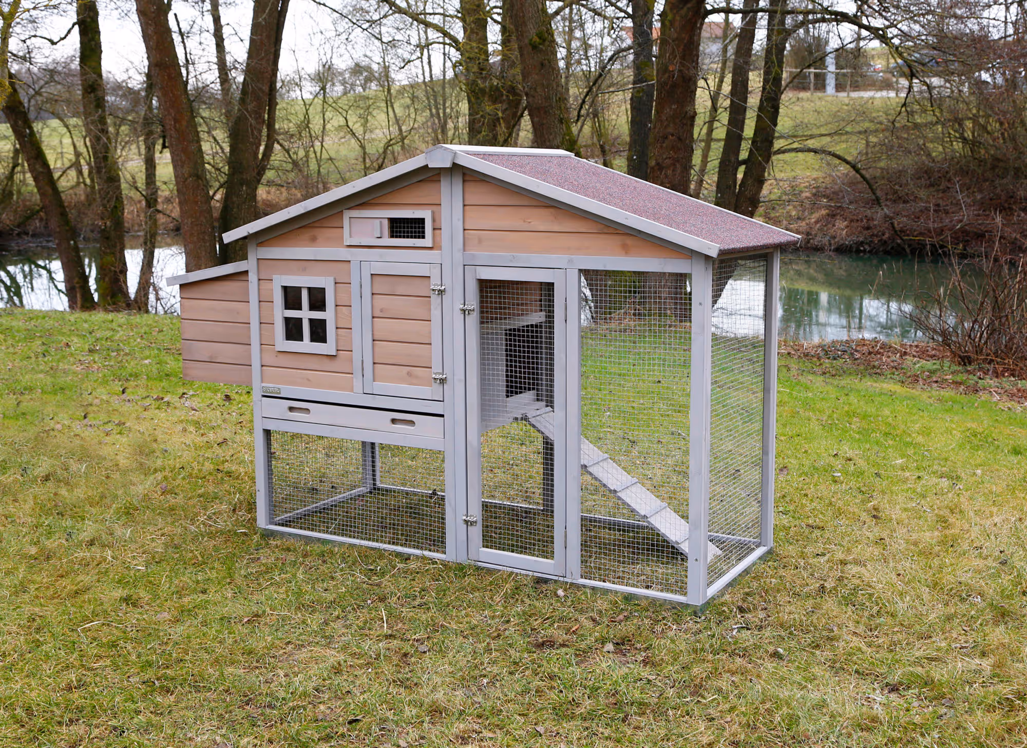 Poulailler Bonny 181X65X118cm, cadre sol métal