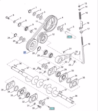 Poulie d'entrainement pour moissonneuse 84074486 - New Holland
