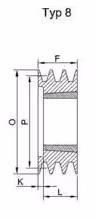 Poulie Ø123.5 mm Taperlock 1610 pour courroie SPA 13 mm