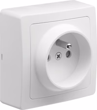 PRISE 2 POLES AVEC TERRE EN SALLIE 16A 250V BLANC