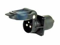 Prise 3 plots (broches Mâle, 4 vis trous de fixation) Plastique - adaptable sur tracteurs Case IH - ref 1964989C1