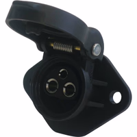 Prise 3 plots femelle fixation 2 trous 3 plots ronds femelles 25a