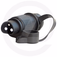 Prise 3 plots forte puissance 12/24v - 32a male - 32a - 6mm² + presse étoupe
