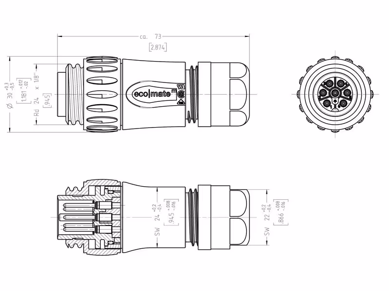 Prise ISOBUS Ecomate™ 12A - ref C016 30H006 100 12