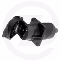 Prise plastique 3 poles males - 12/24v. (blis. 1 pc)