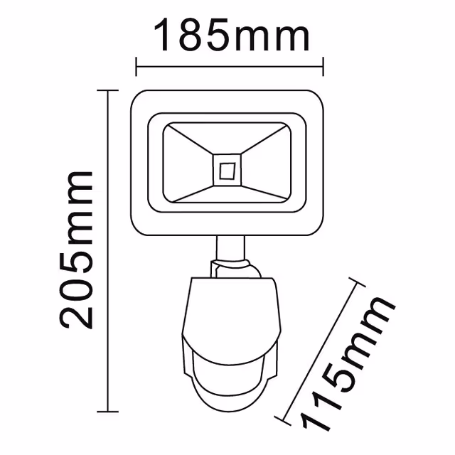 PROJECTEUR ALU LED 220V 20W 1440 LMS AVEC DETECTEUR GRIS