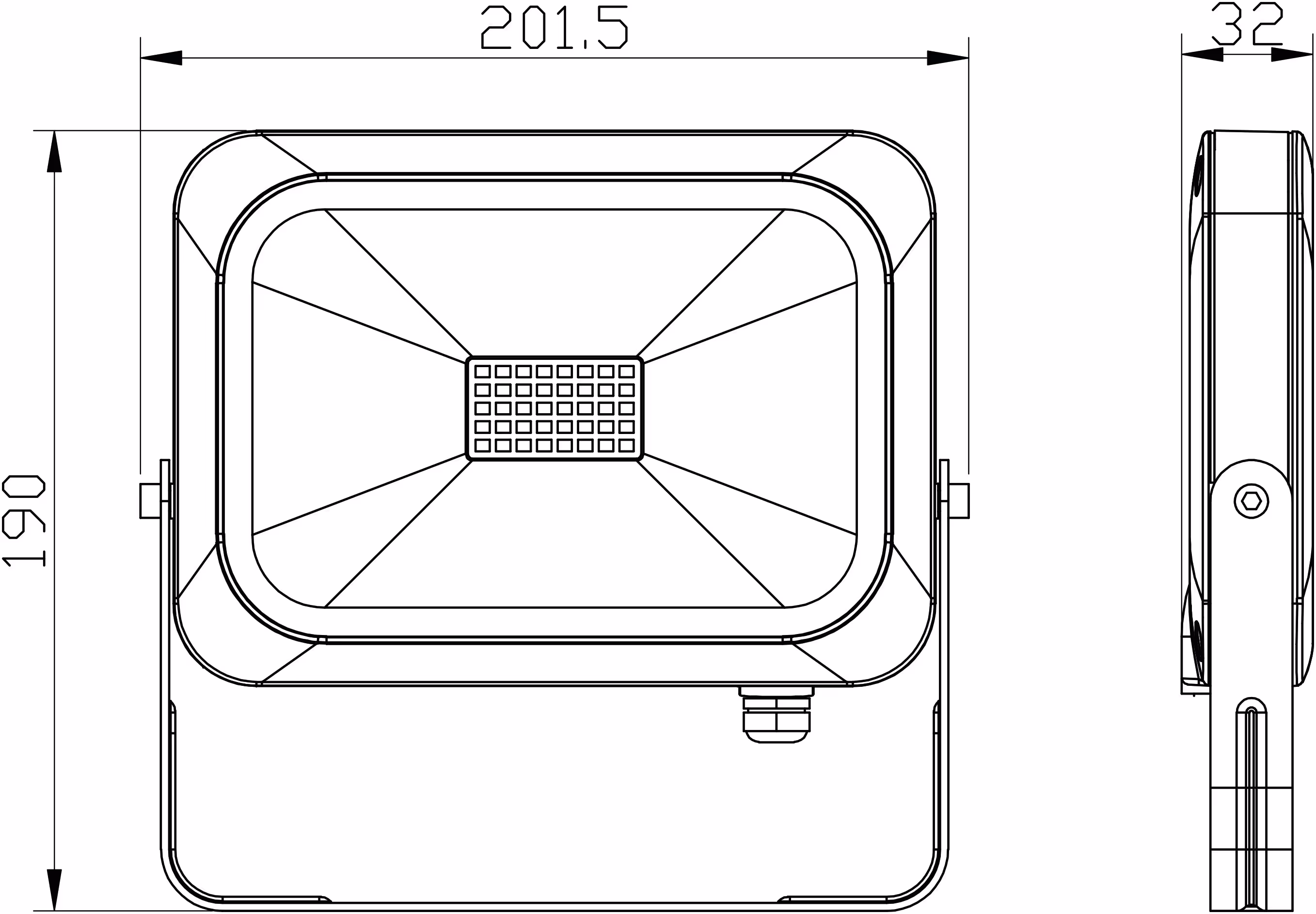 Projecteur led extra plat 20w 1600lm