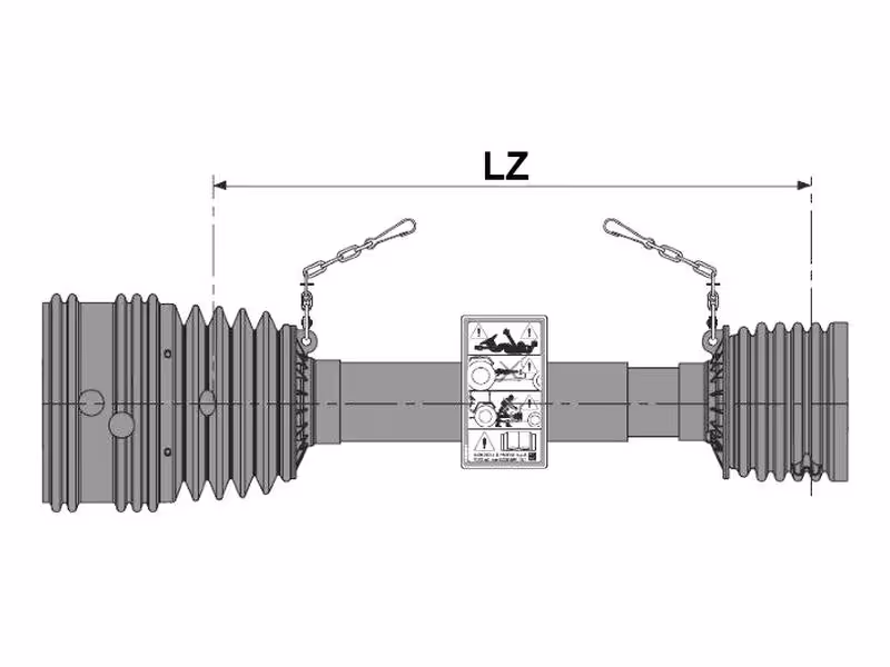 Protecteur de cardan Global G7-80° Longueur (Lz): 1210mm (Livrée avec 1 x 60mm, 1 x 68mm & 128mm bagues) - ref 5CG7121FXWS