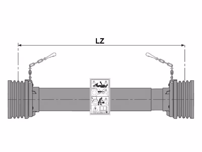 Protecteur de cardan SFT S8 Longueur (Lz): 1210mm (Livrée avec 1 x 86mm & 1 x 89mm bagues) - ref 5CS8121FXSS