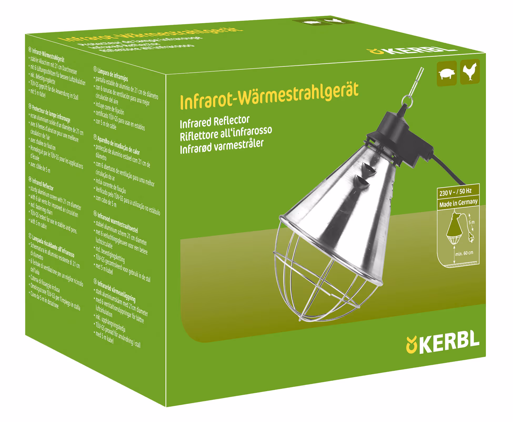 Protecteur de lampe infrarouge Ø21cm, câble 5m