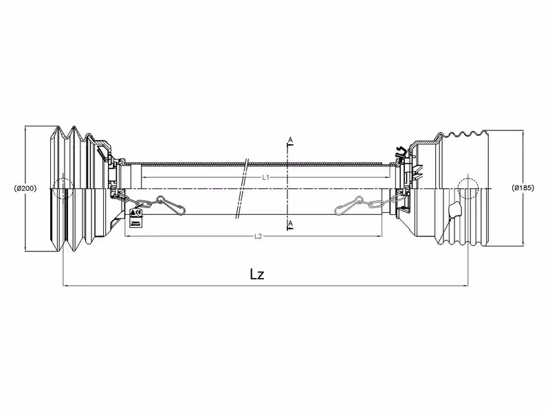Protecteur - Easylock - Grand angle, Longueur (Lz): 1310mm, Taille: grand.