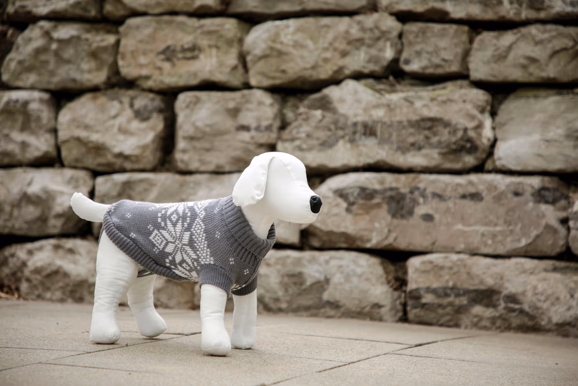 Pull-over Lillehammer gris/blanc, taille S, 35cm