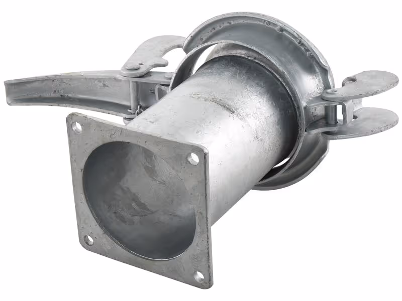 Raccord à bride carrée - modèle long - Mâle 6'' (159mm) x 6'' (150mm) (Galvanisé)
