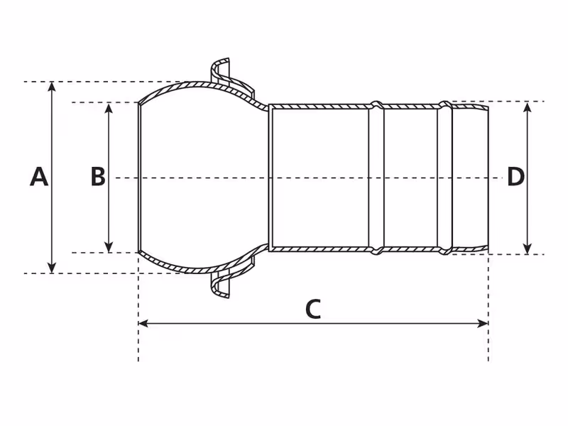 Raccord à emmancher - Mâle 6'' (150mm) x6'' (150mm) (Galvanisé)