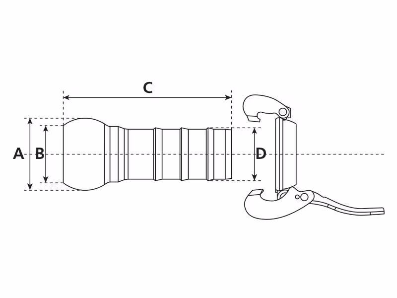 Raccord à emmancher - Mâle 6'' (159mm) x6'' (152mm) (Galvanisé)
