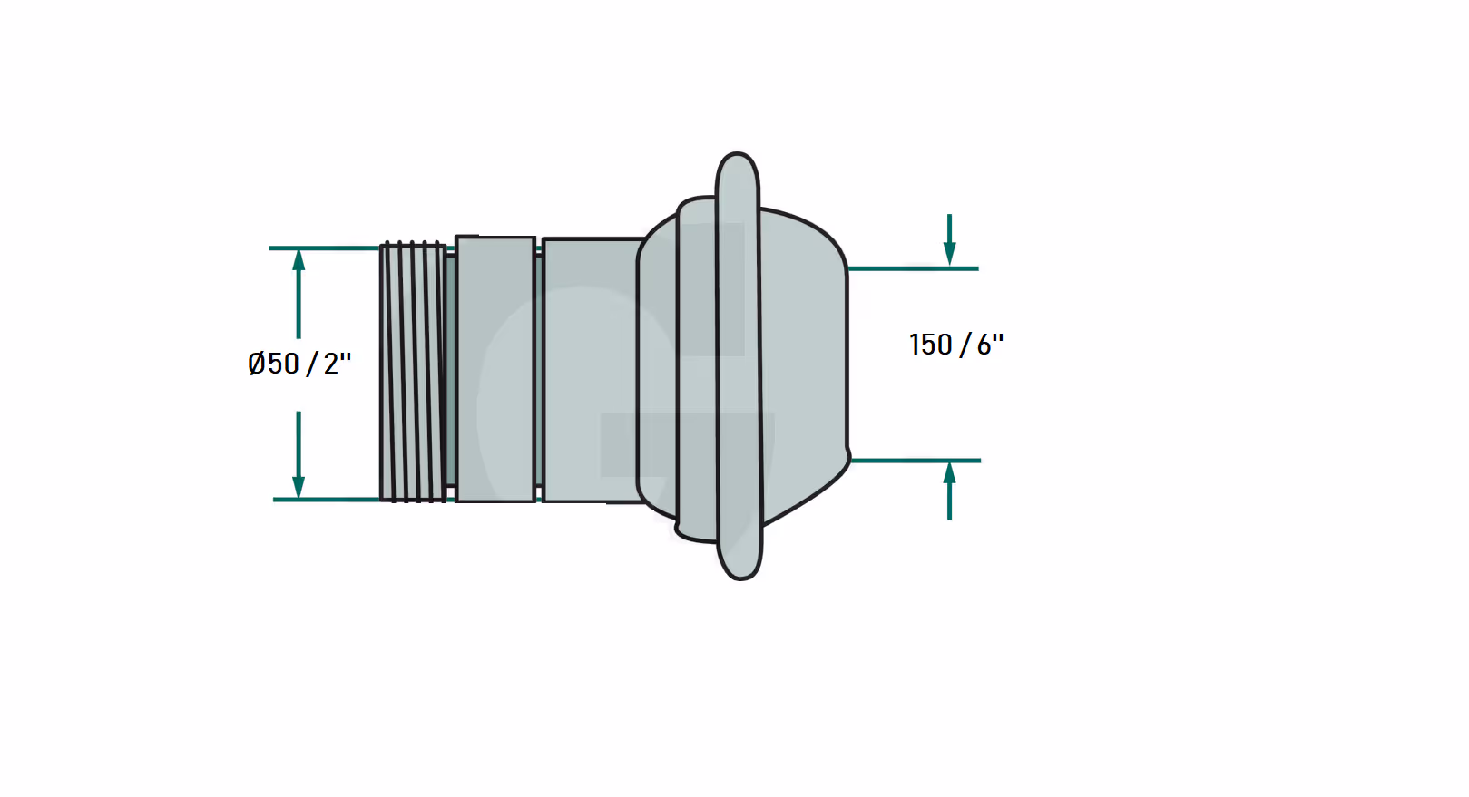 Raccord à lisier mâle 6"