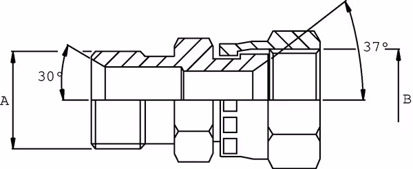 Raccord à visser mâle 1/8'' BSP x femelle 7/16'' JIC