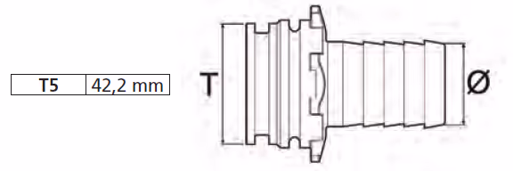 Raccord agraphe T5 Ø13 mm