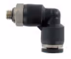 Raccord Air Laiton nickelé 1/4"M  x 4mm coudé 90° orientable