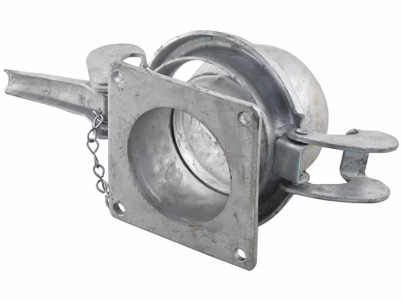 Raccord avec bride carrée - Court - Mâle 5'' (133mm) x (125mm) (Galvanisé)