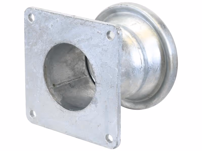 Raccord avec bride carrée - Femelle 4'' (108mm) x (100mm) (Galvanisé)