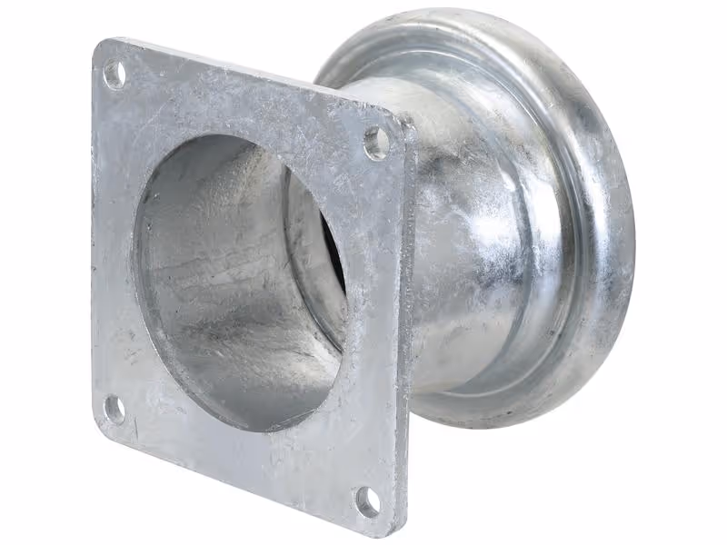Raccord avec bride carrée - Femelle 5'' (133mm) x (125mm) (Galvanisé)