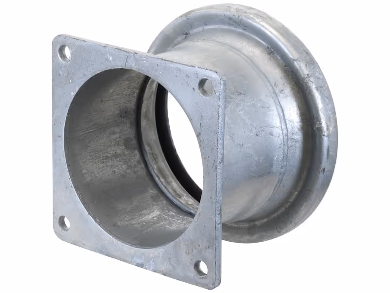 Raccord avec bride carrée - Femelle 6'' (159mm) x (150mm) (Galvanisé)