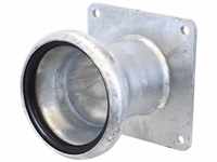 Raccord avec bride carrée - Femelle 4'' (108mm) x (100mm) (Galvanisé)