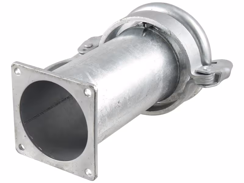 Raccord avec bride carrée - Long - Femelle 6'' (159mm) x 6'' (150mm) (Galvanisé)