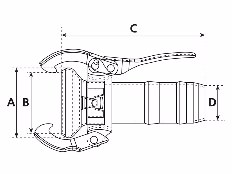 Raccord avec embout - Femelle 2'' (50mm) x2'' (50mm) (Galvanisé)
