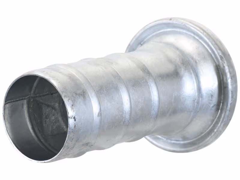 Raccord avec embout - Femelle 4'' (108mm) x4'' (102mm) (Galvanisé)