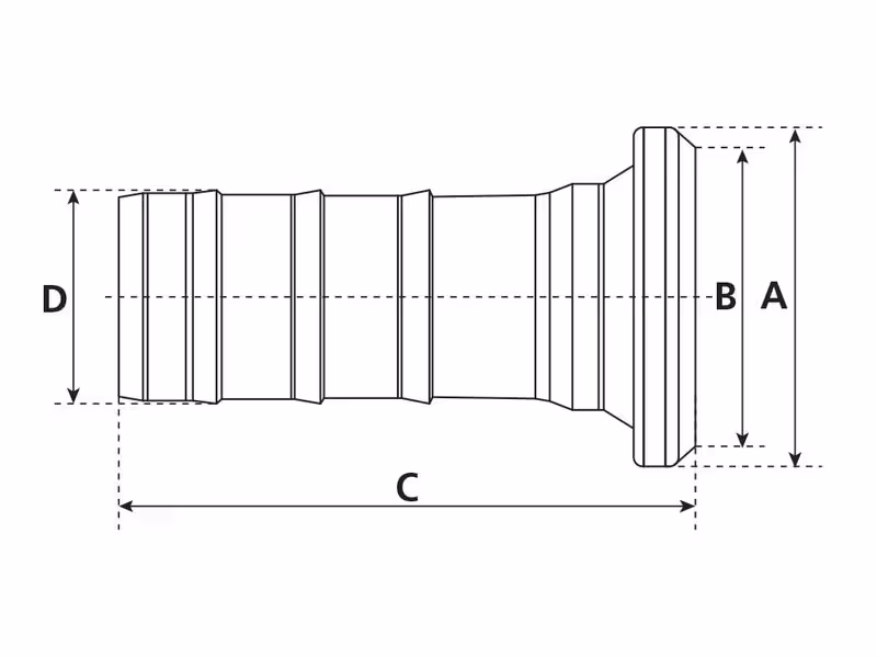 Raccord avec embout - Femelle 6'' (159mm) x6'' (152mm) (Galvanisé)