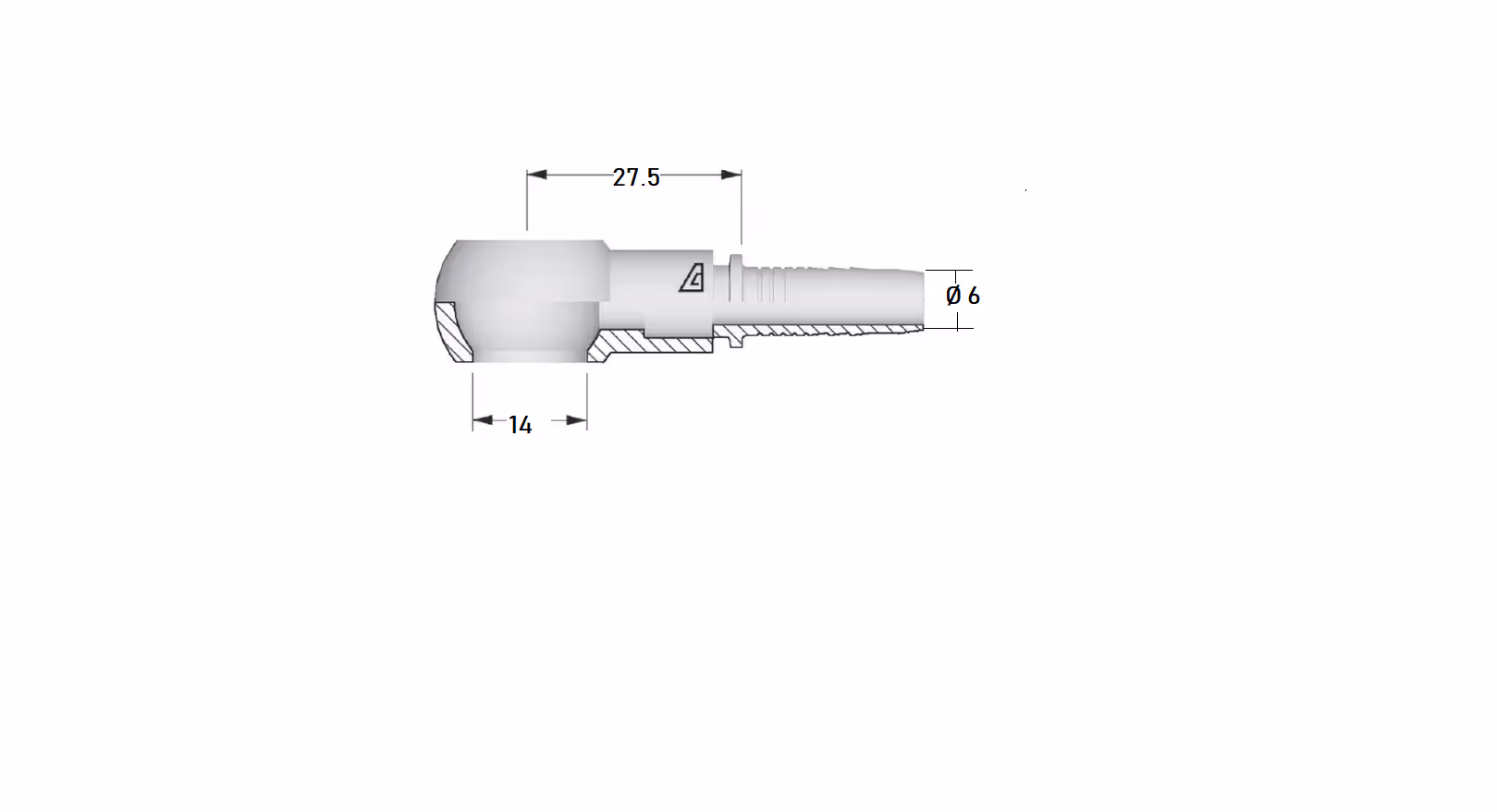 Raccord banjo à sertir Ø6-M14 
