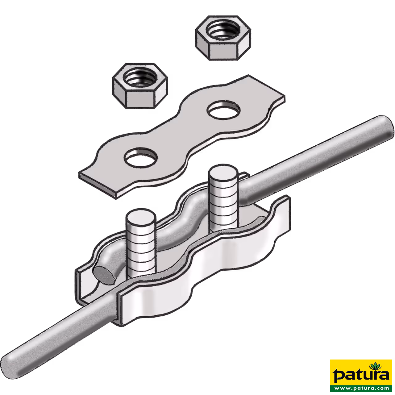 Raccord de jonction cordes, galvanisé, pour corde plastifiée jusqu'à 6mm, les 5