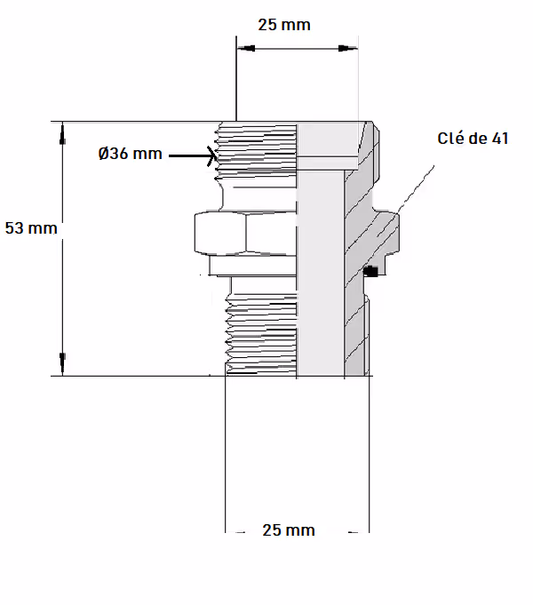 Raccord double mâle/mâle 25S - 1" BSP