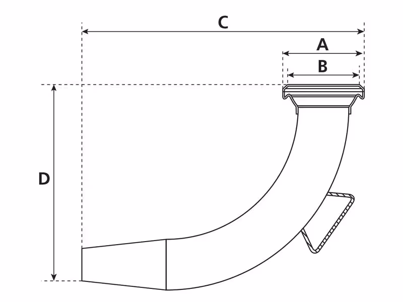 Raccord femelle/ cône d'épandage, coudé 90° 4'' (108mm) (Galvanisé)