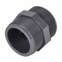 Raccord hexagonal en polypropylène noir mâle/mâle égal Ø33-42mm