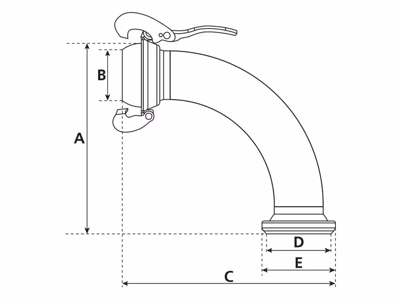 Raccord Mâle-Femelle, coudé 90° - 4'' (108mm) (Galvanisé)