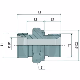 Raccord mâle/mâle à visser15L 1/2