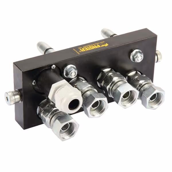 Raccord multiple DN10-4 x M22x1,5 1 x bouchon de section mobile électrique