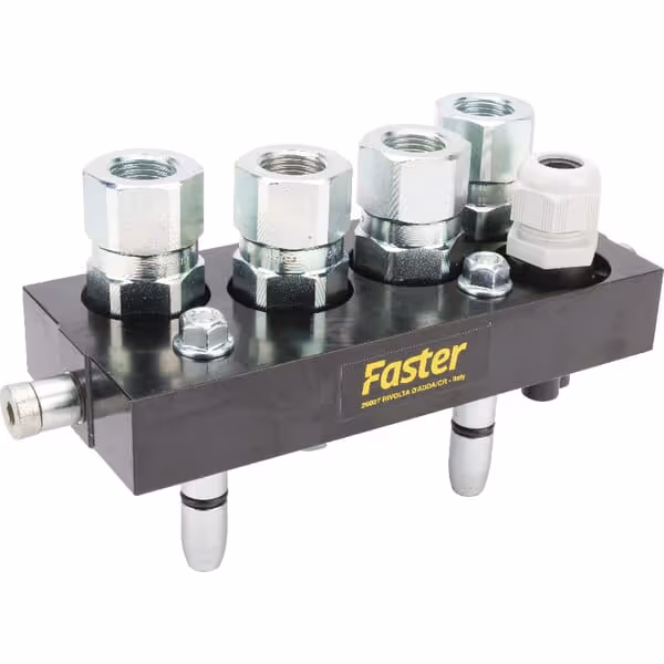 Raccord multiple DN12-4 x 1/2" BSPP 1 x bouchon électrique à section mobile