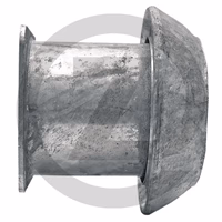 Raccord Perrot mâle 6'' avec bride 180x180 mm galva