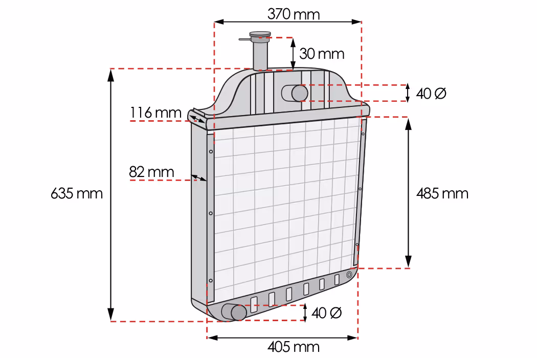 Radiateur 265 275 290 30 D 50 E 50 EX 675 690 1669650M94 | Massey-Ferguson