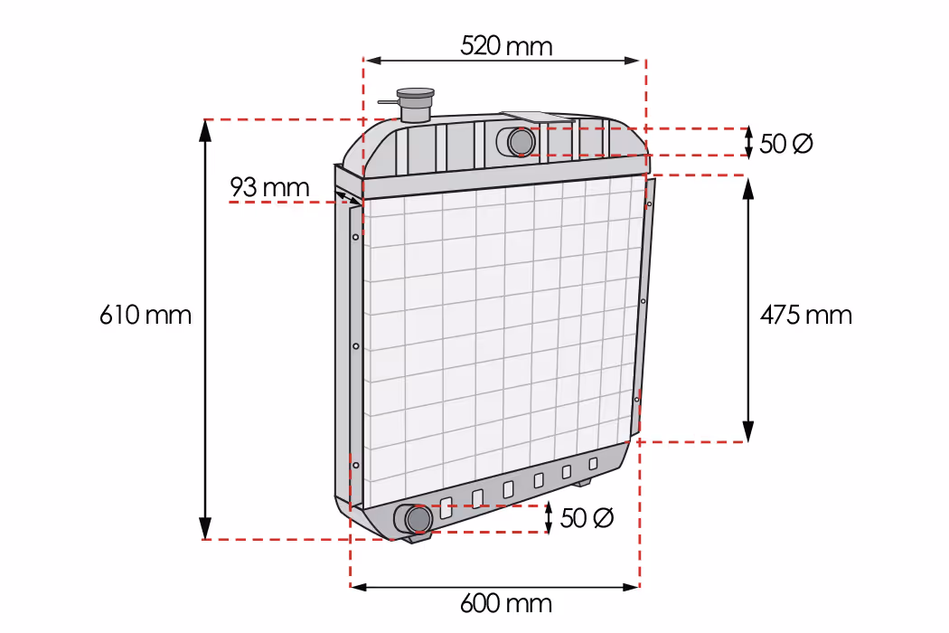 Radiateur 3050 3060 3065 Early 3382797M91 | Massey-Ferguson