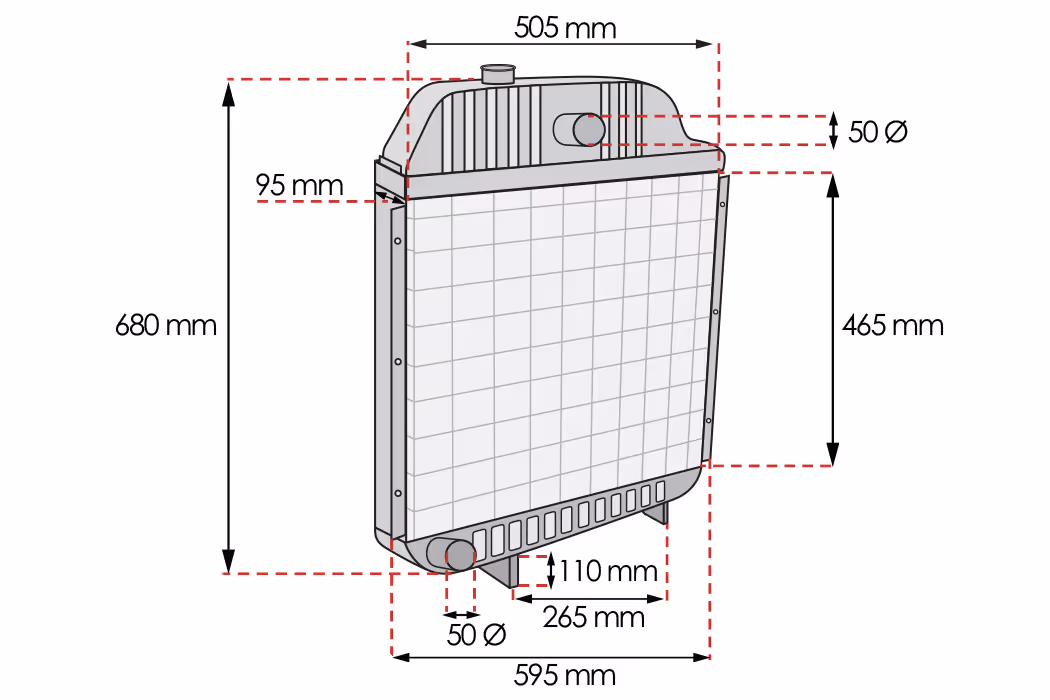 Radiateur 3050-3065 & 6120-6140 3618630M92 | Massey-Ferguson