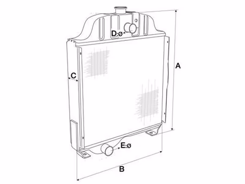 Radiateur A:429mm, B:397mm. Yanmar 129350-44500 adaptable