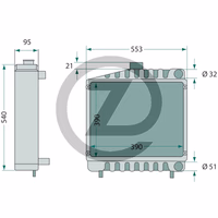 Radiateur Case IH 3145498R93 adaptable