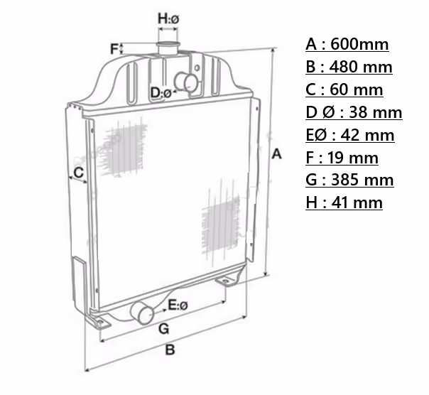 Radiateur de refroidissement Ford 5600 / 6600